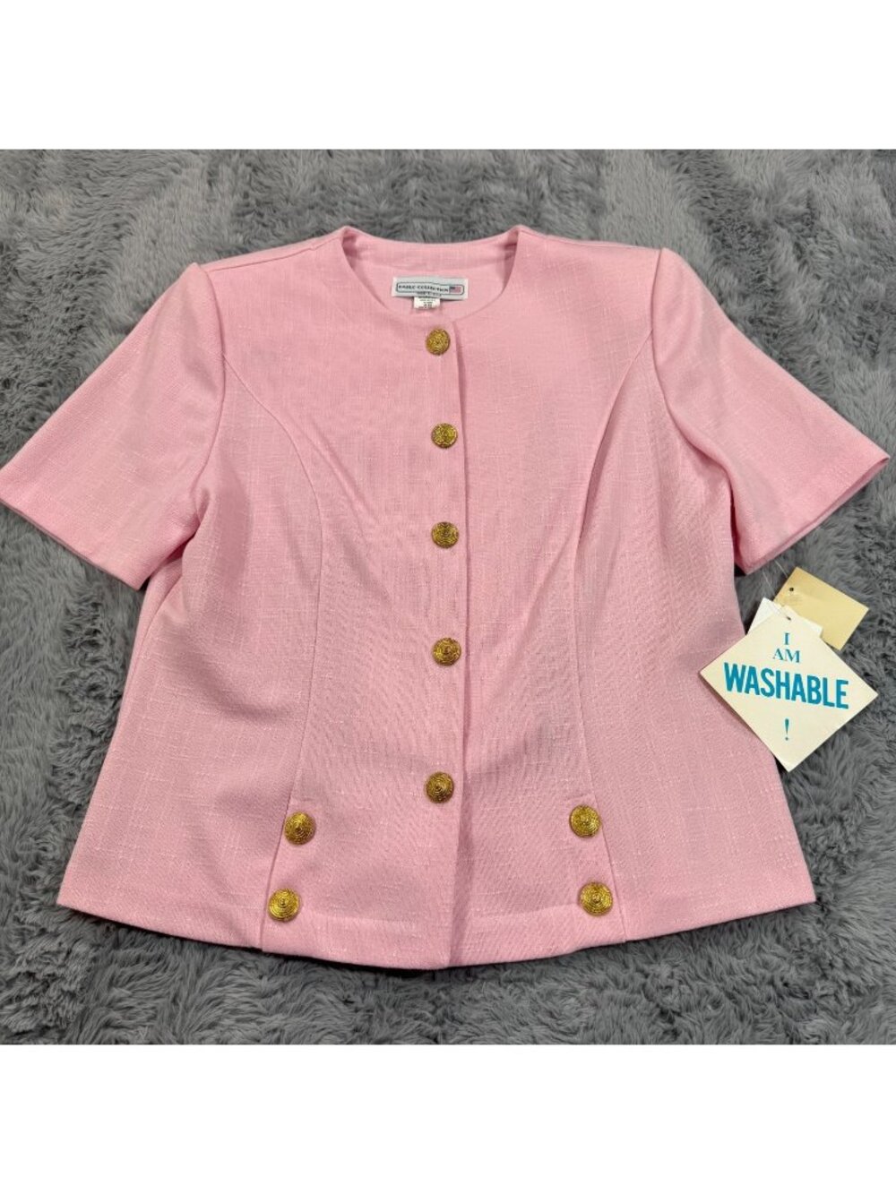 Vintage Pablo Collection Blazer Women's 12P Pink Polyester Business Preppy USA